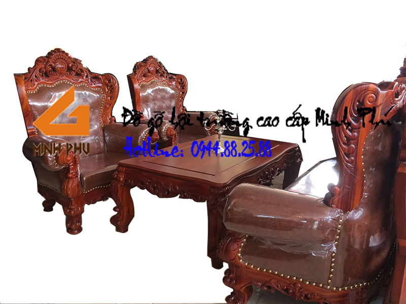 Sofa tân cổ điển gỗ tự nhiên cao cấp-SFTCD 001